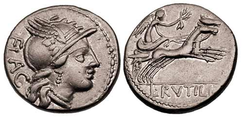 rutilia roman coin denarius